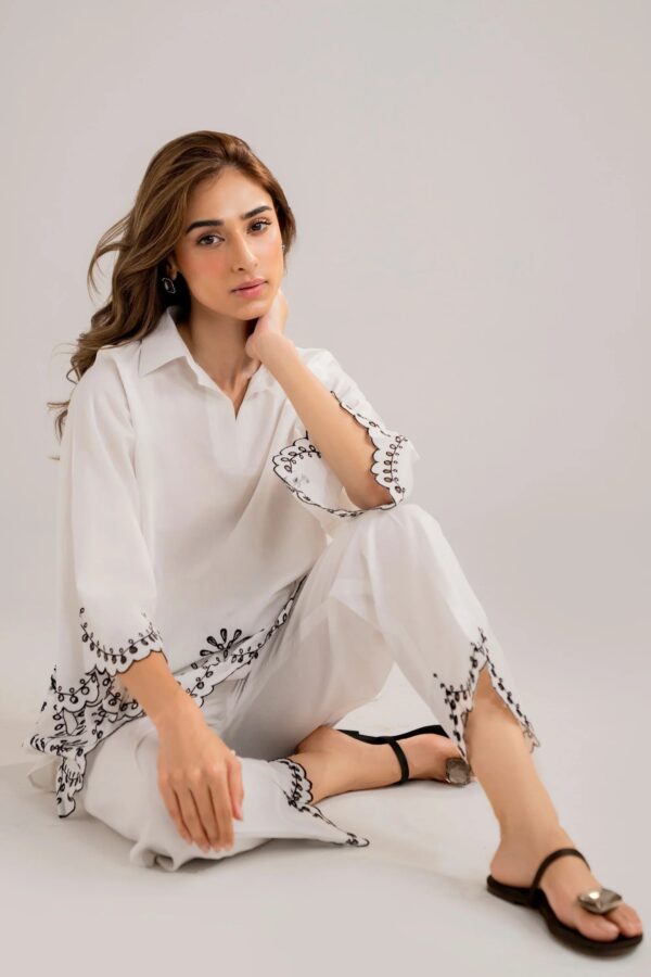 2PC DHANAK EMBROIDERED SHIRT WITH DHANAK TROUSER - Image 8